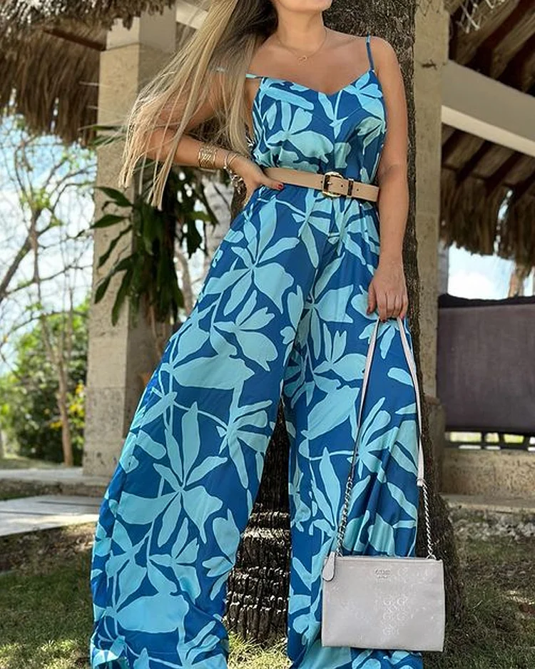 Casual Printed Jumpsuit (without Belt)