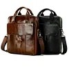 Top layer cowhide business vertical handbag