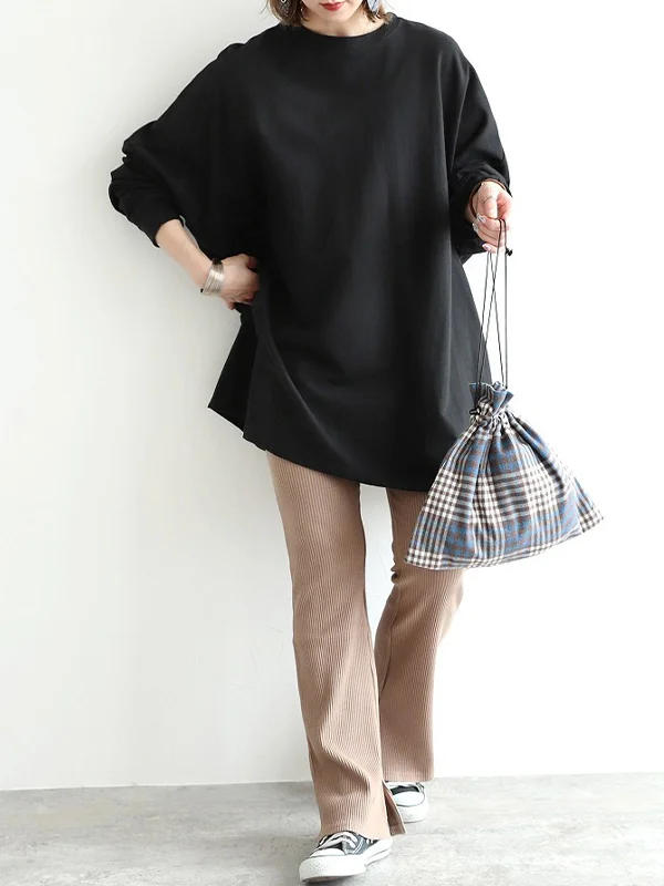 Solid Color Casual Blouse And T-Shirt