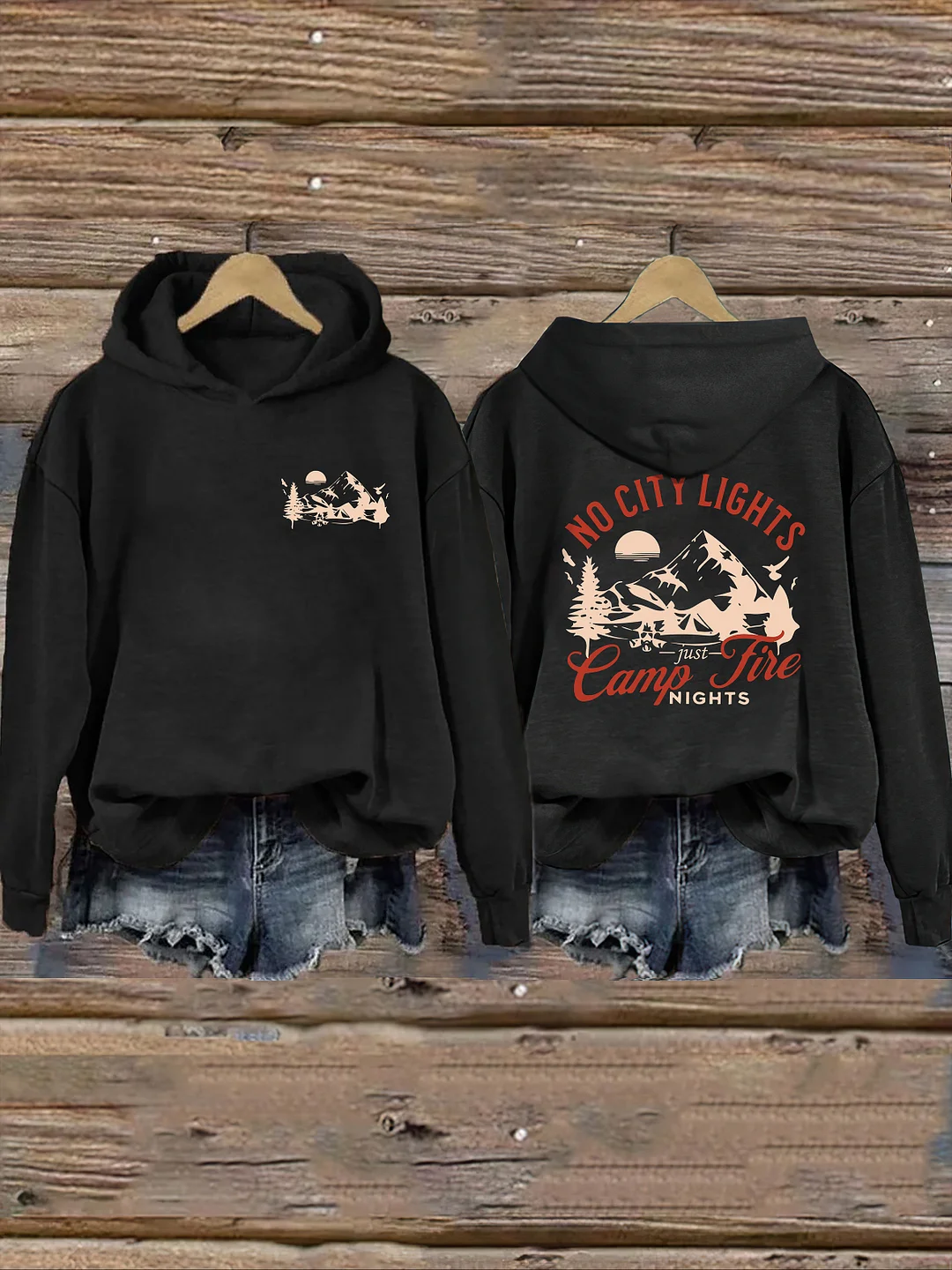 No City Lights Just Camp Fire Nights Hoodie