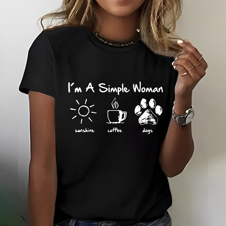 I'm A Simple Woman Sunshine Coffee Dogs T-shirt