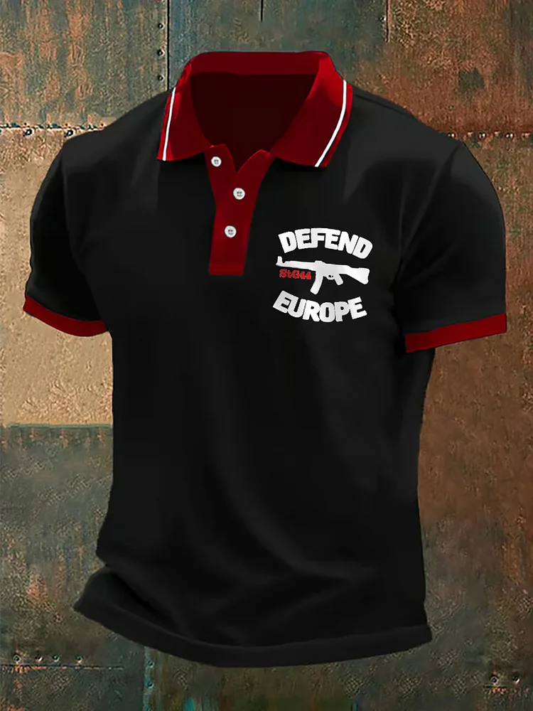 Herren Defend Europe Kurzarm-Polos hirt