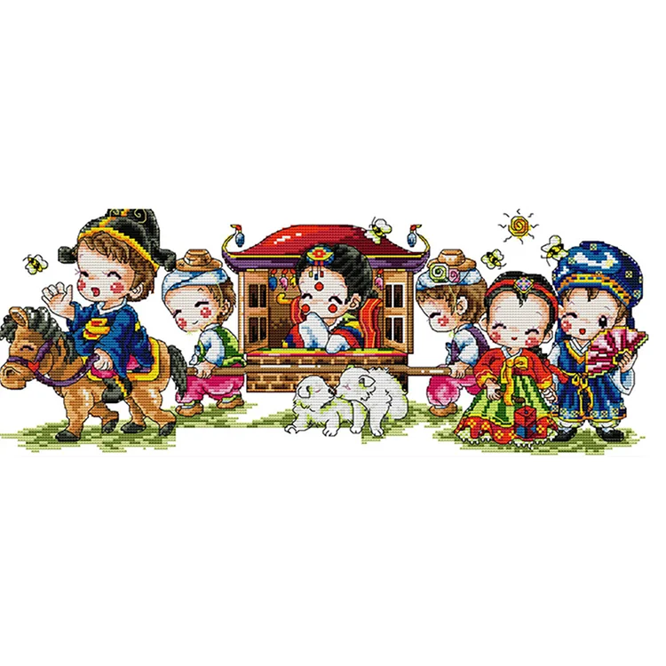 Joy Sunday Get Marri 14CT Stamped Cross Stitch 53*22cm
