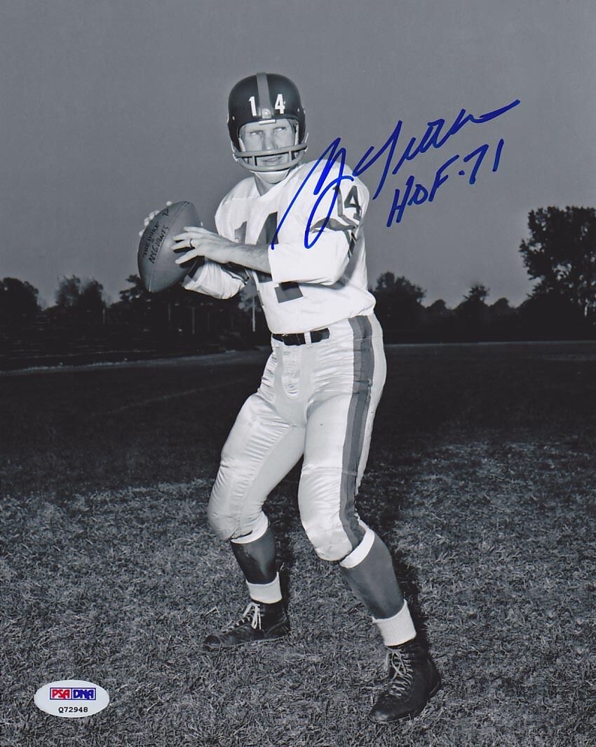 YA Y.A. Tittle SIGNED 8x10 Photo Poster painting + HOF 71 New York Giants PSA/DNA AUTOGRAPHED