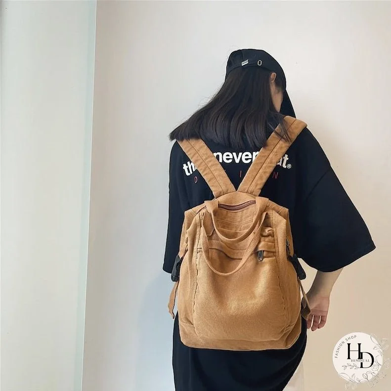 Canvas Backpack Vintage School Backpack