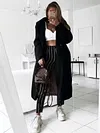 Fashion Plush Solid Color Long Sleeves Lapel Collar Coat