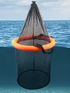 Floating Fishing Bait Basket Mesh Collapsible Fish Keeper Live Fish Net Cage
