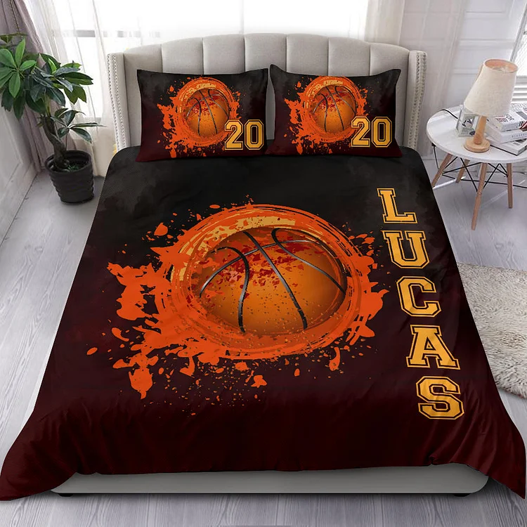 Personalized Basketball Bedding Set for Bed Room Sets | BedKid39[personalized name blankets][custom name blankets]