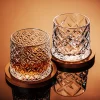 Tumbler Whiskey Glass Water Cup With Base, Rotating Cup, Rotating Decompression Cup, Brandy Cup, Creative Foreign Wine Cup