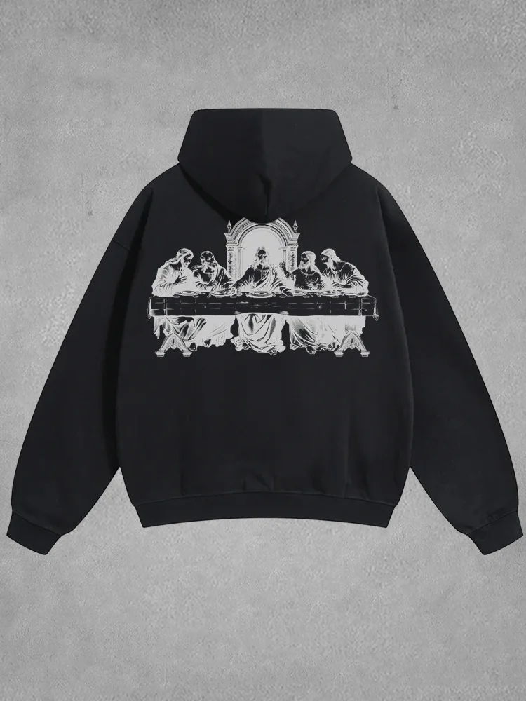 The Last Supper, Jesus Cross Illustration Patterned Sweatshirt