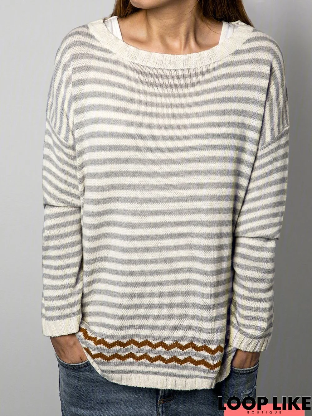 Casual Stripes Cotton-Blend T-shirt
