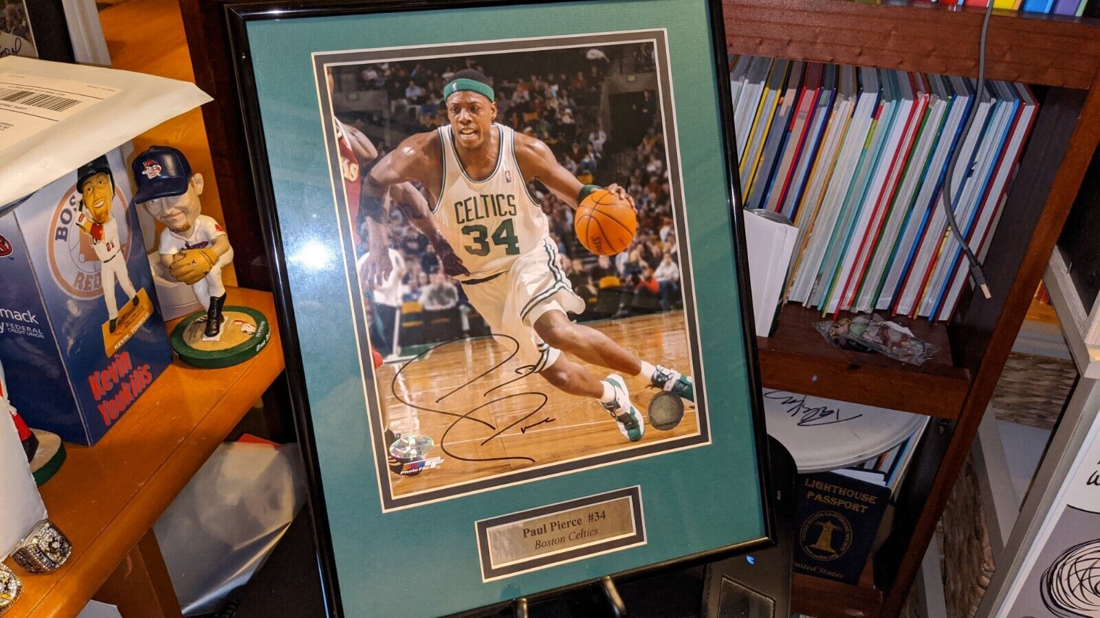 Paul Pierce Boston Celtics Signed Framed Photo Poster painting NEP COA