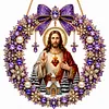 DIY Pearl Diamond Painting Religious Christmas Hanging Ornament Double-Sided Printed Pendant Diamond Art Christian Home Decor Gift