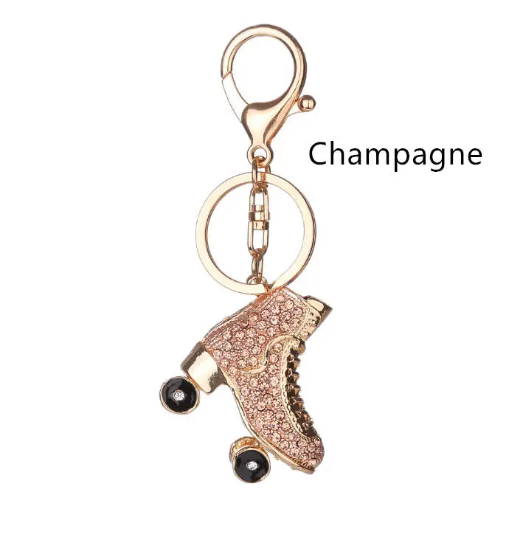 Keyring Bag Charm Pendant Keys Holder Crystal Roller Skates Shoe Charms Pendants Keychain Jewelry Key Chain Women Girl Gifts Accessories