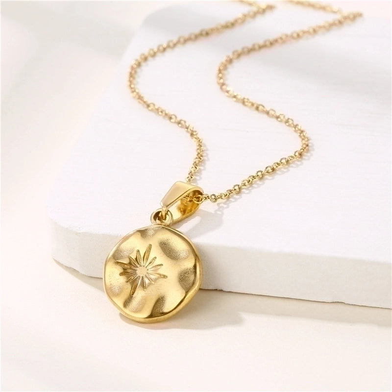 Stainless Steel Titanium Steel 18K Gold Plated Shiny Plating Inlay Rabbit Angel Snake Zircon Pendant Necklace