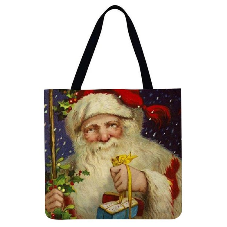 Linen Tote Bag - Santa Claus Angles