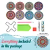 8Pcs DIY Mandala Diamond Painting Coasters Set With Holder
