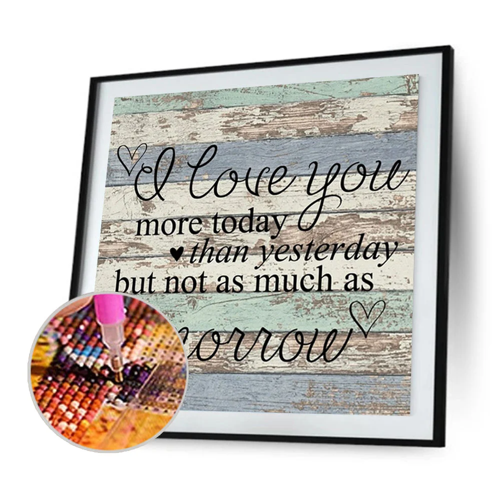 Diamond Painting - Full Round Drill - I Love You(30*30cm)