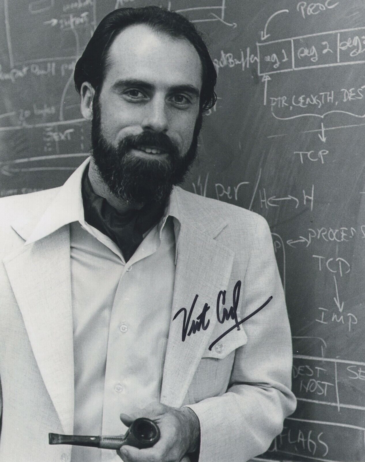 VINT CERF SIGNED AUTOGRAPH 8X10 Photo Poster painting INVENTOR CREATOR OF THE INTERNET GOOGLE 2