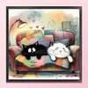 Cat On Sofa-11CT Stamped Cross Stitch 40*40cm tapestrymarket