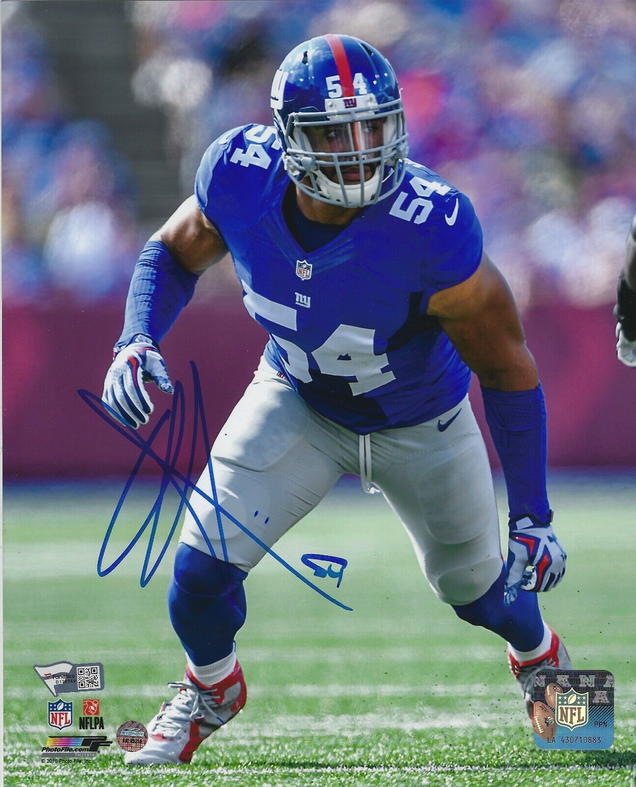 Autographed OLIVER VERNON New York Giants 8x10 Photo Poster painting w/Fanatics COA