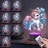 Unicorn Diamond Painting Night Light Diamond Art Lamp Home Decoration (B)