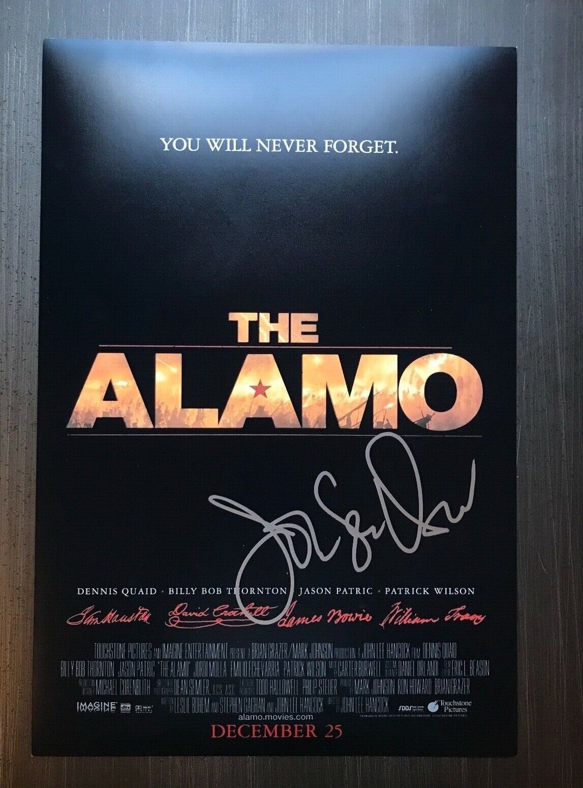 * JOHN LEE HANCOCK * signed 12x18 Photo Poster painting poster * THE ALAMO DIRECTOR * PROOF * 1