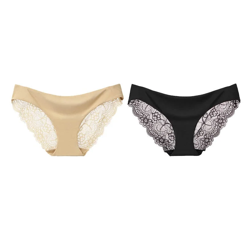 Plus Size Women Panties Hot Sexy Lace Underpanties Female Underwear S-2XL Large Size Briefs Women's Seamless Lingerie 1/2 Pcs