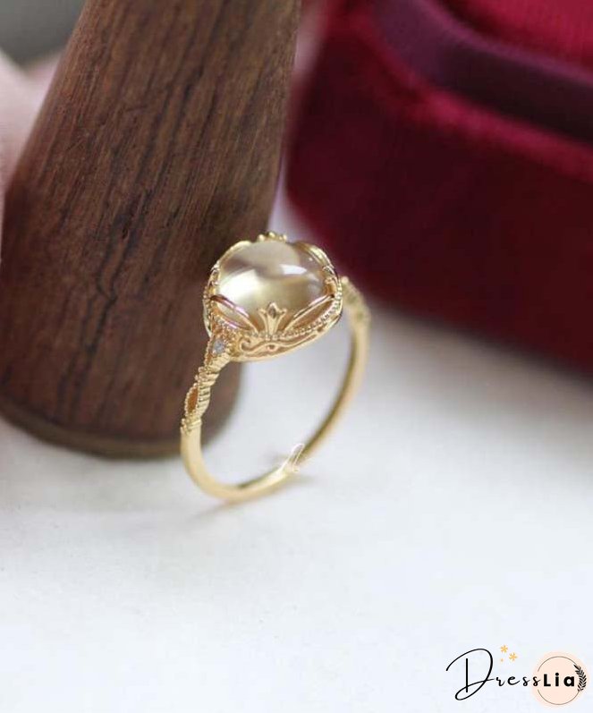 Original Design Gold Sterling Silver Overgild Zircon Crystal Rings