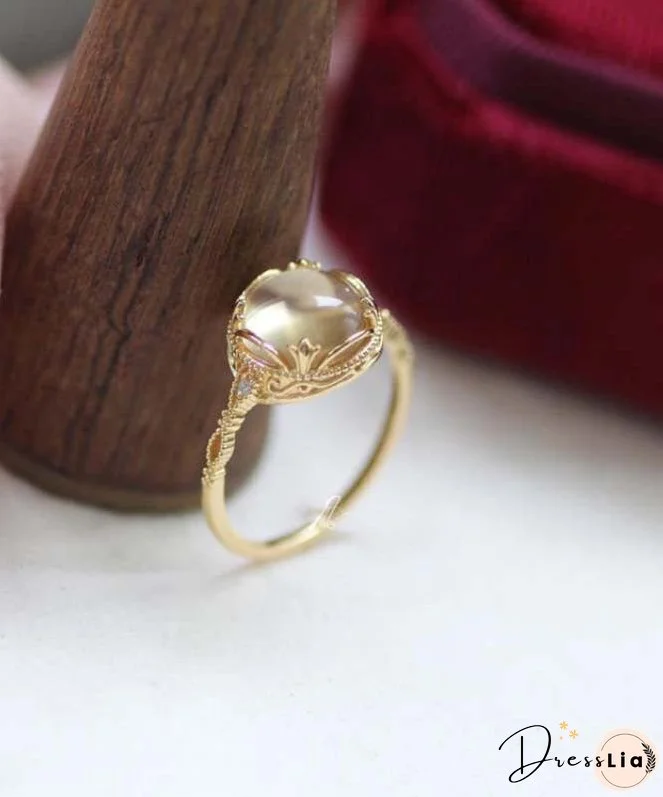 Original Design Gold Sterling Silver Overgild Zircon Crystal Rings