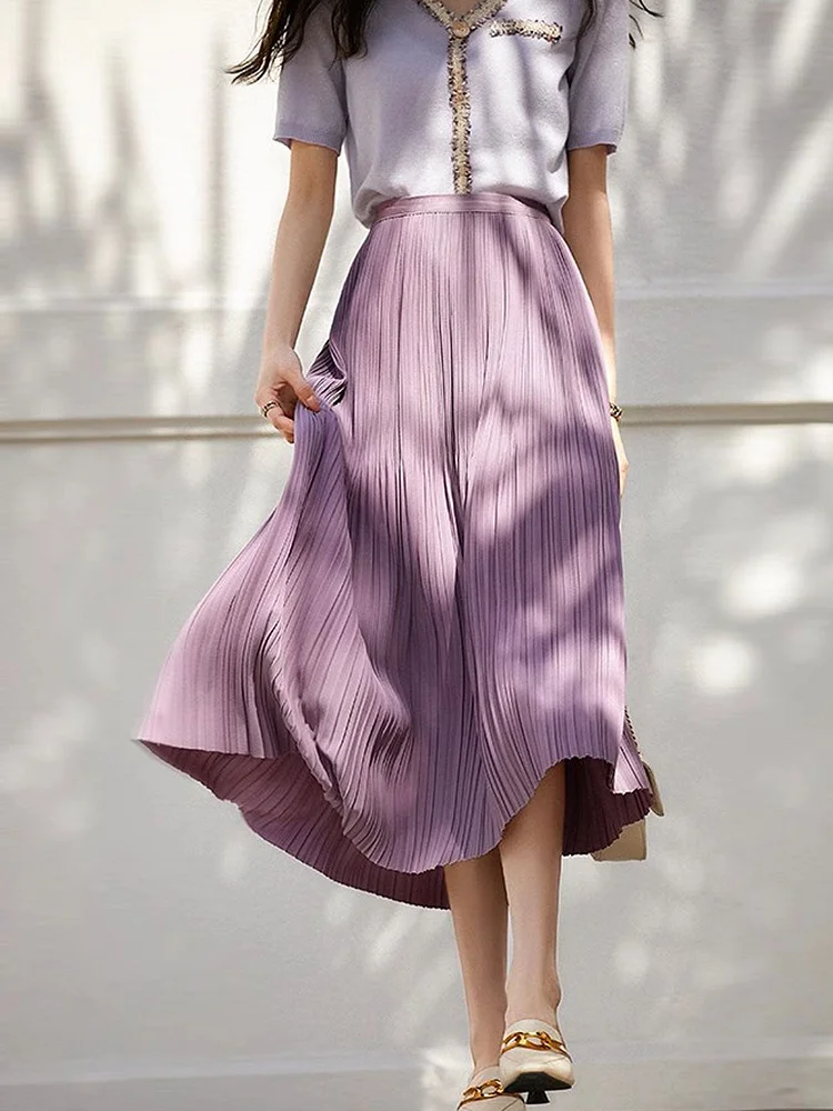 Daily Paneled Pleated Skirt