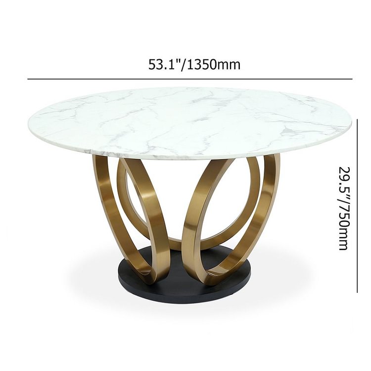 Modern Round White Dining Table With Marble Top Stainless Steel Frame Modern Round White Dining Table With, Stainless Steel Top Round Dining Table