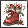 (US Only)Xmas Boot Printed Cross Stitch Kit 40x40cm DIY 11CT Embroidery Craft Set Art