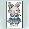 Rabbit And Calla Lily-14CT Stamped Cross Stitch 15*27cm/5.91*10.63in