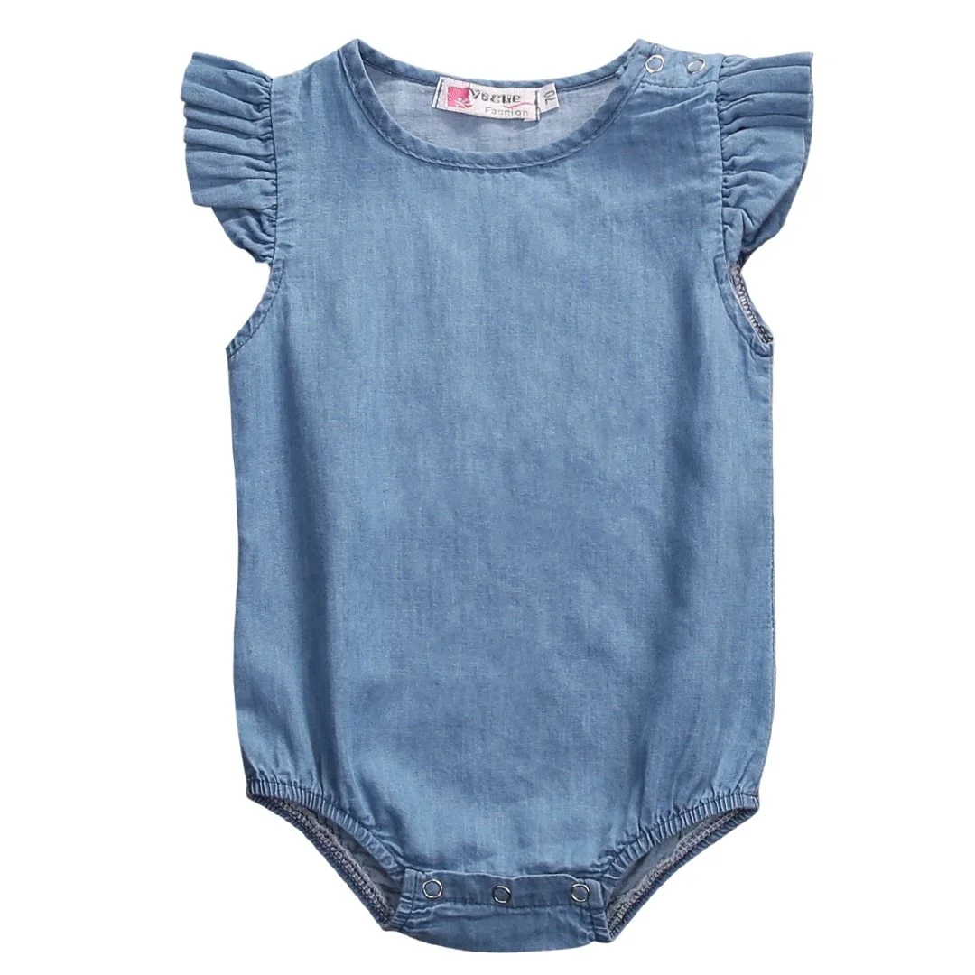Newborn Toddler Infant Baby Girl Cotton Blend Fashion Solid Romper Jumpsuit Sunsuit Clothes Outfit 0-24M