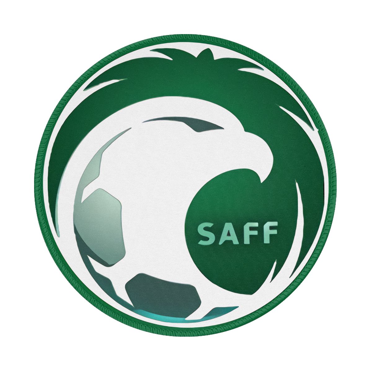 Saudi Arabia National Football Team Waterproof Round Mouse Pad for Wireless Mouse