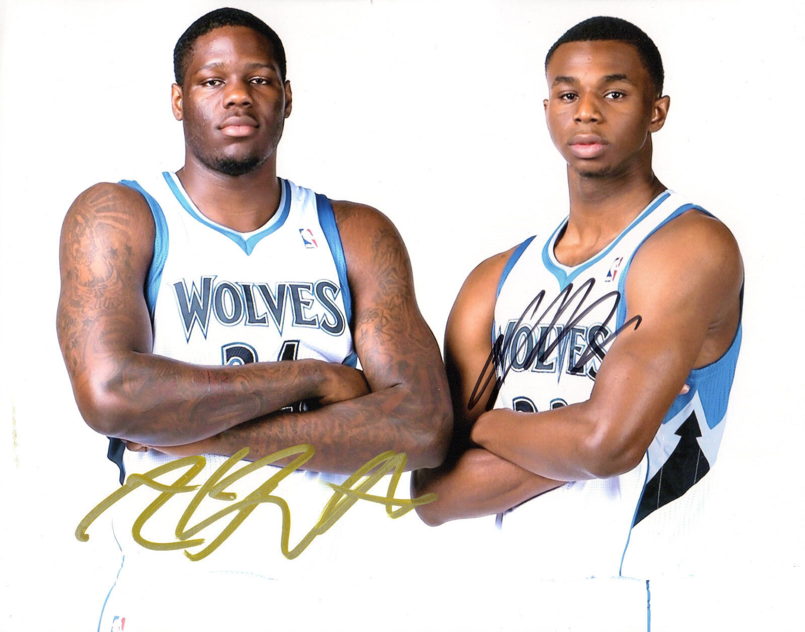 GFA Minnesota Timberwolves * ANDREW WIGGINS & BENNETT * Signed 8x10 Photo Poster painting COA