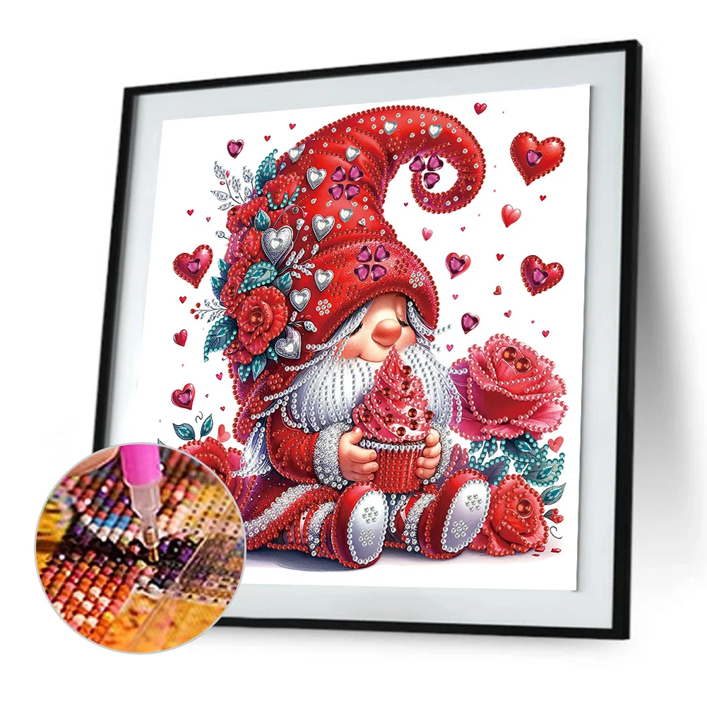 Diamond Painting - Partial Special Shaped Drill - Love Gnome(Canvas|30*30cm)