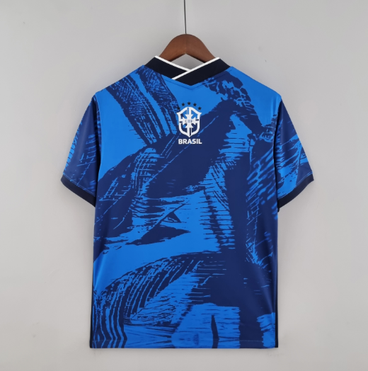 2022 Brazil Classic Blue Football Shirt Thai Quality