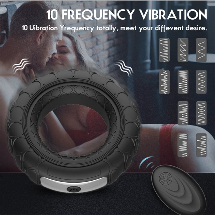 Wireless Remote Control Wheel Cock Lock Ring Vibration Massage Masturbator 