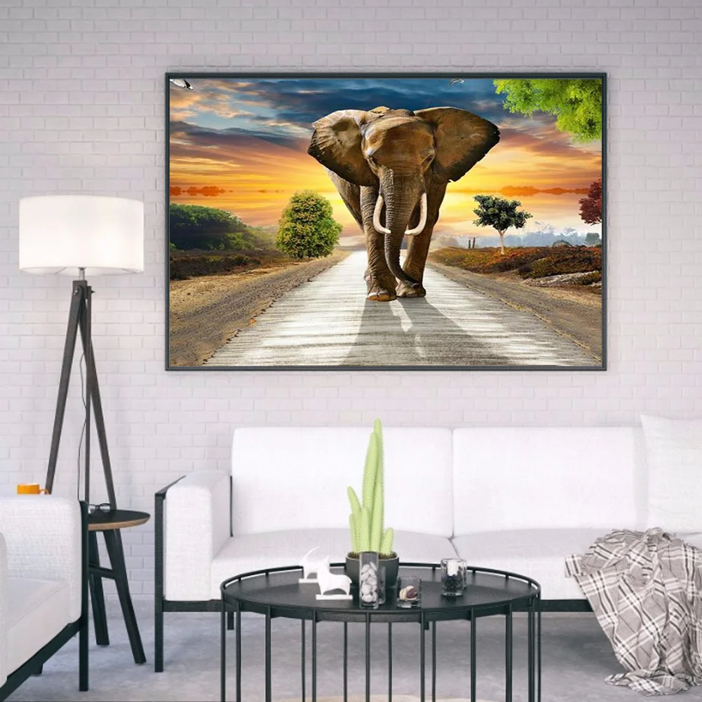 Full Round Diamond Painting 40*30cm - African Elephant