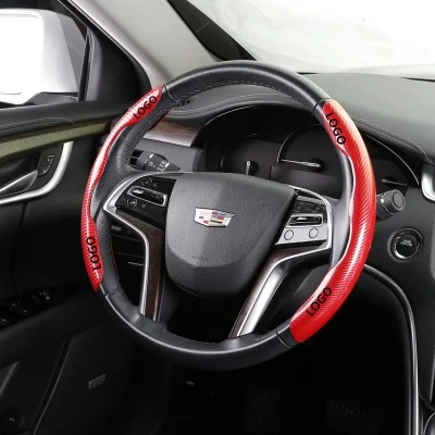 Car Steering Wheel Cover Water Transfer Carbon Fiber Pattern Ultra-thin Sweat-absorbent Anti-slip Steering Wheel Cover