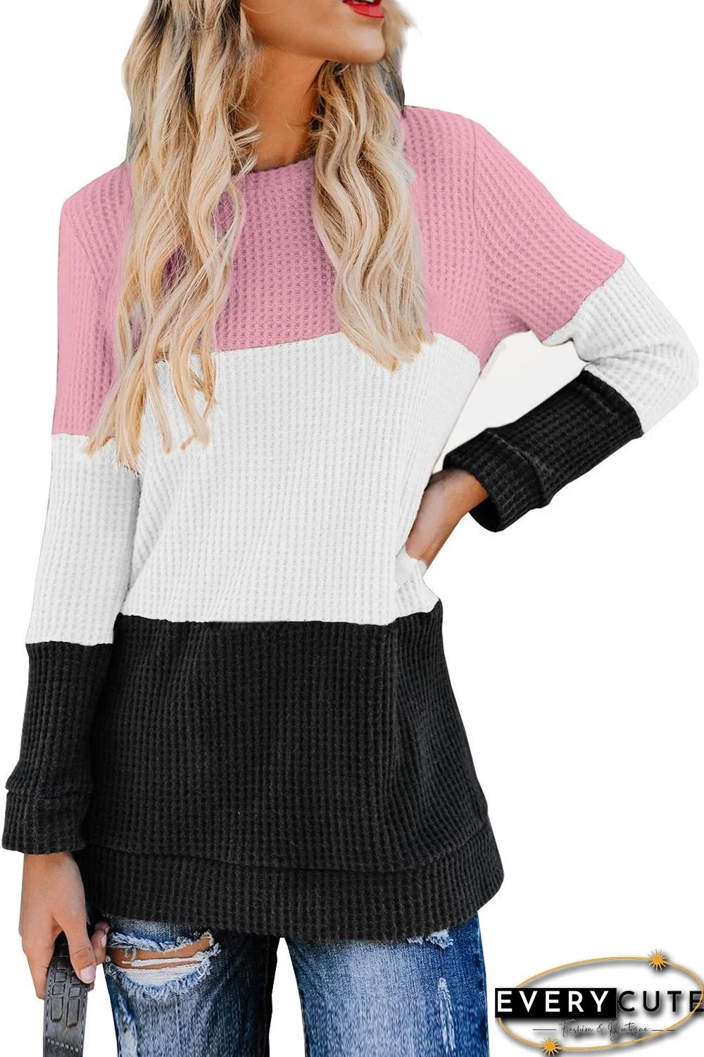 Pink Miller Colorblock Cozy Thermal Top