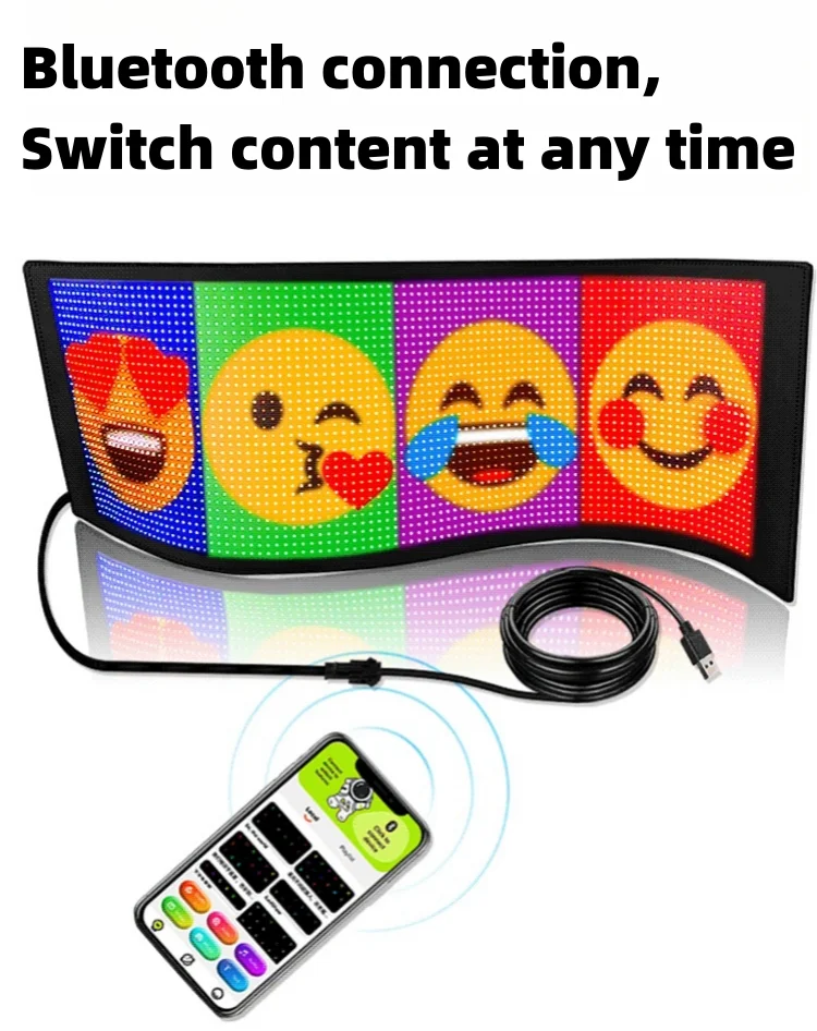 Vehicle LED display decorative flexible panel