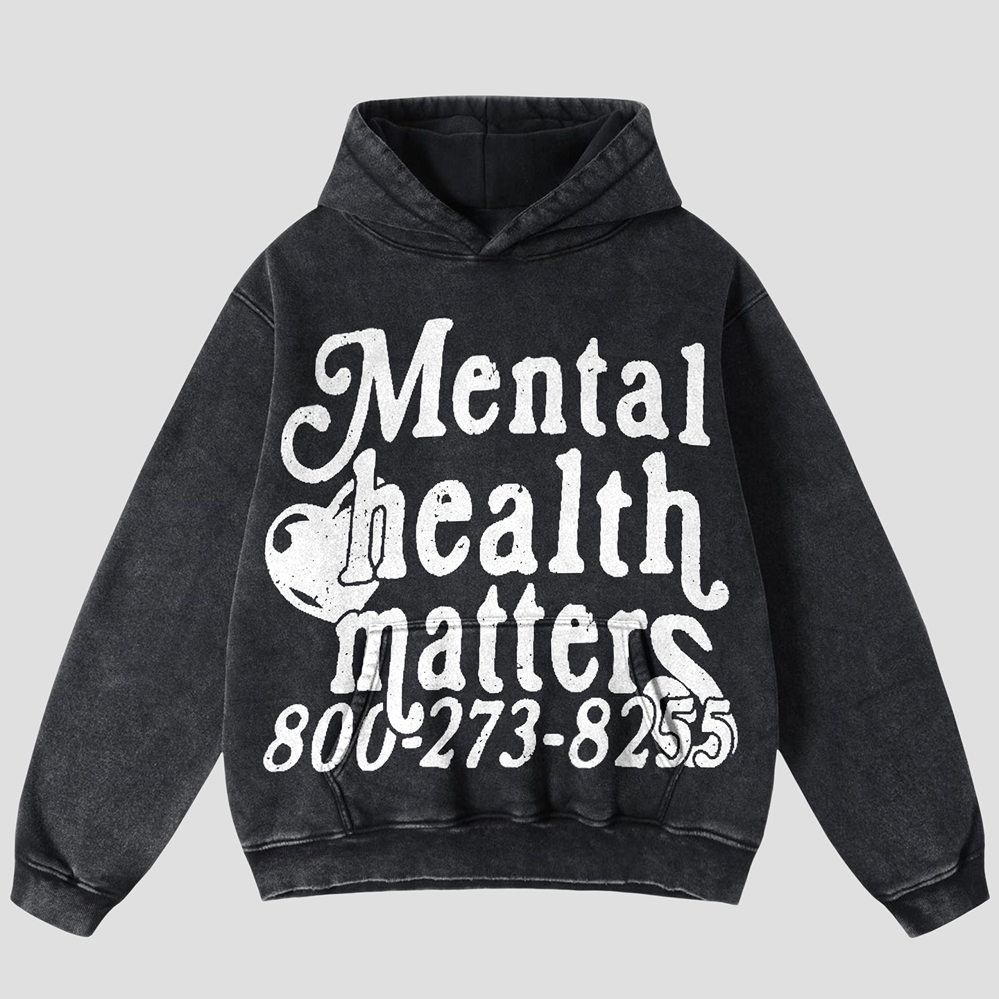 Mental Health Matters Graphic Washed Hoodie