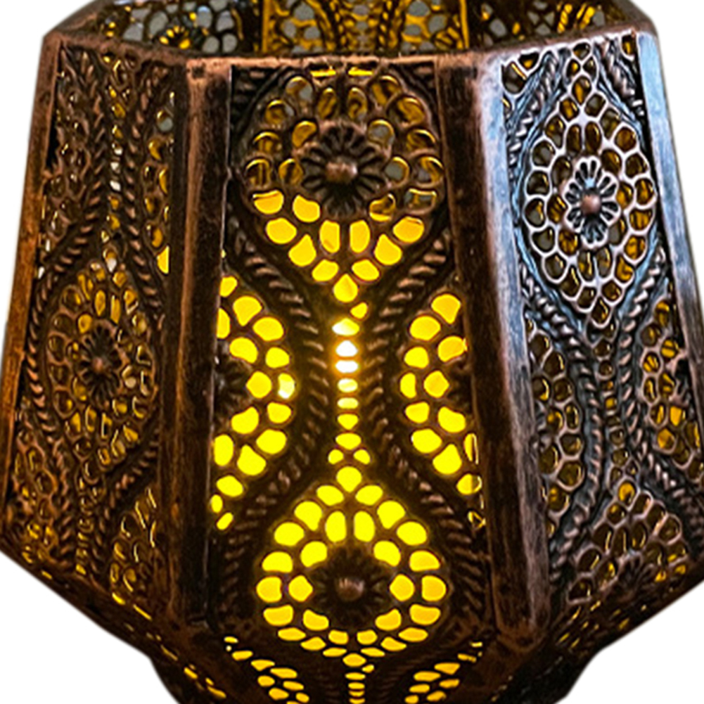 

Moroccan Iron Candle Holder Vintage Hollow top Candlestick- Light, 501 Original