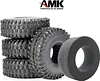 AMK 4pcs RC Tires 2.2inch RC Rubber Tyre Set Wheel Tires for 1/10 RC Crawler TRX4 Axial SCX10 III AXI03007 D90 TF2 MST Tamiya Redcat Gen 8 Gen 7 Tires