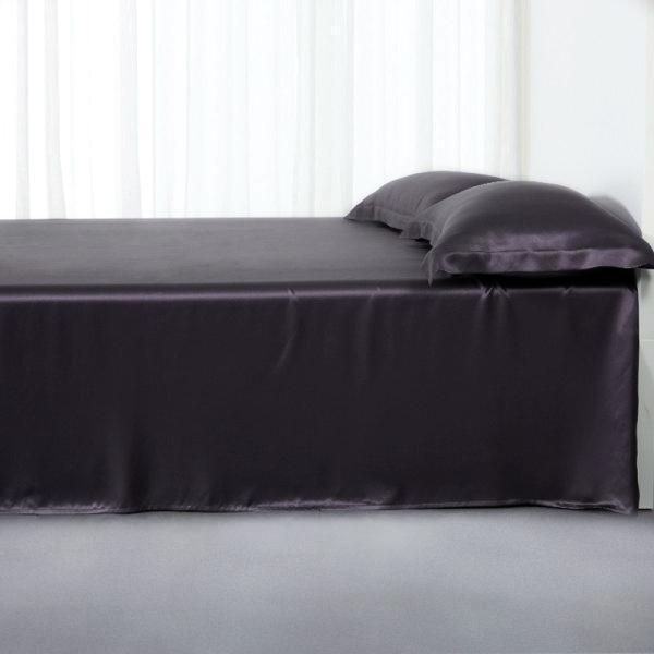 25 Momme Silk Flat Sheet Dark Purple