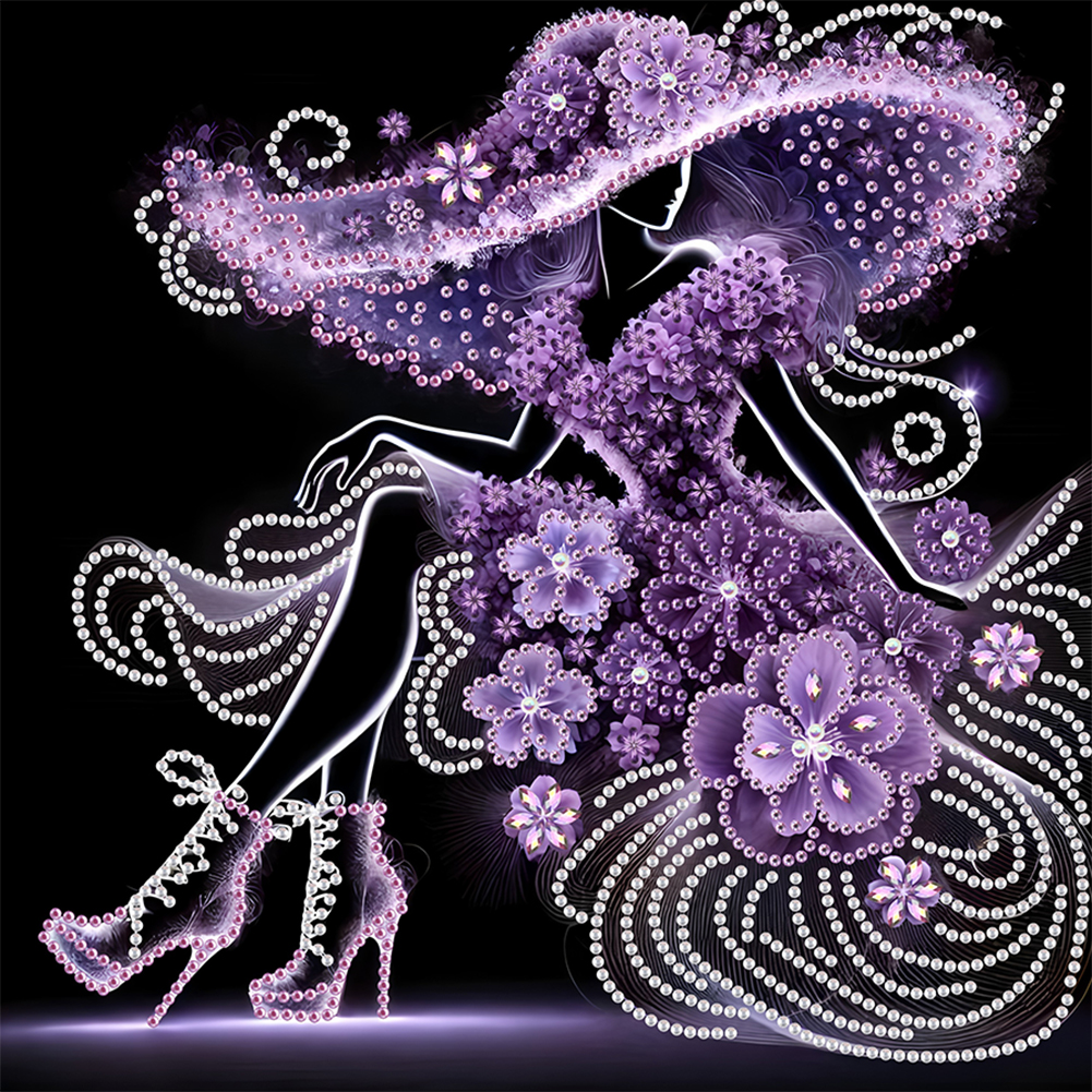 Elegant Lady 30*30cm(canvas) special shaped drill diamond painting