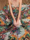 Floral-Print Backless Spaghetti-Neck Vacation Maxi Dress